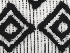 Beliani Torkkupeitto Valkoinen/Musta 130 X 150 Cm Saatli Best