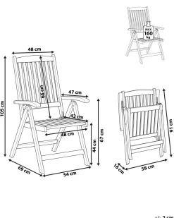 Beliani Tumma Akaasiapuinen Puutarhatuoli Toscana Shop