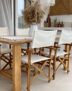 Beliani Tumma Akaasiapuinen Puutarhatuoli Luonnonvalkoisella Kankaalla 2 Kpl Cine Hot