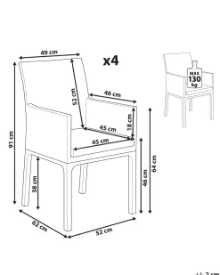 Beliani Tummanharmaa Alumiininen Puutarhatuoli 4 Kpl Bacoli Hot