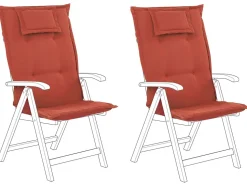 Beliani Tummanpunainen Puutarhatuolin Pehmustetyyny 2 Kpl Toscana/Java Outlet