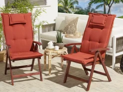 Beliani Tummanpunainen Puutarhatuolin Pehmustetyyny 2 Kpl Toscana/Java Outlet