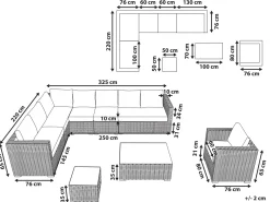 Beliani Tummanruskea 8-Istuttava Ulkosohvaryhma Pe-Rottingista Xxl Shop