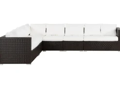 Beliani Tummanruskea 8-Istuttava Ulkosohvaryhma Pe-Rottingista Xxl Shop