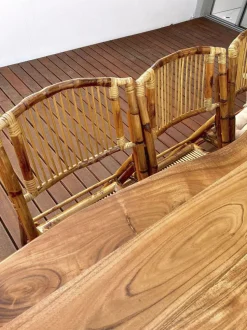 Beliani Tuoli Bambu Kokoontaitettava Ruskea 4 Kpl Trentor Cheap