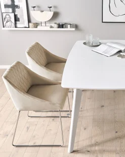 Beliani Tuoli Kangas Beige 2 Kpl Arcata Discount