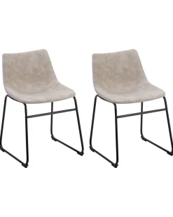 Beliani Tuoli Kangas Beige 2 Kpl Batavia Sale