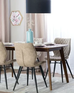 Beliani Tuoli Kangas Beige 2 Kpl Lisle New