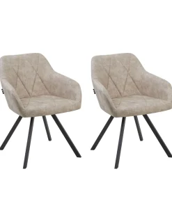 Beliani Tuoli Kangas Beige 2 Kpl Monee Clearance