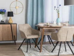 Beliani Tuoli Kangas Beige 2 Kpl Monee Clearance