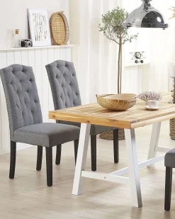 Beliani Tuoli Kangas Harmaa 2 Kpl Shirley Outlet