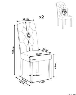 Beliani Tuoli Kangas Harmaa 2 Kpl Shirley Outlet