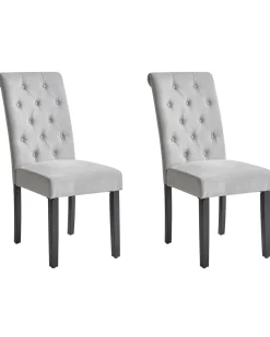 Beliani Tuoli Kangas Harmaa 2 Kpl Velva Clearance