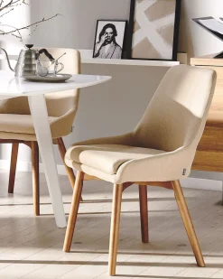 Beliani Tuoli Kangas Hiekanruskea 2 Kpl Melfort Best