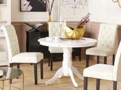 Beliani Tuoli Kangas Kermanvalkoinen 2 Kpl Velva Hot