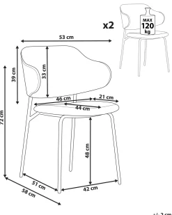 Beliani Tuoli Kangas Kermanvalkoinen 2 Kpl Kenai Shop
