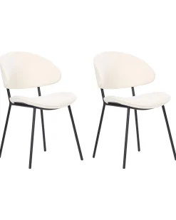 Beliani Tuoli Kangas Kermanvalkoinen 2 Kpl Kiana Best