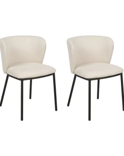 Beliani Tuoli Kangas Kermanvalkoinen 2 Kpl Mina Online