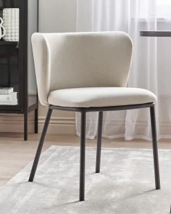 Beliani Tuoli Kangas Kermanvalkoinen 2 Kpl Mina Online