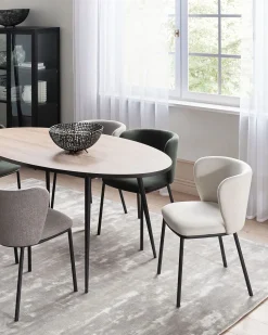 Beliani Tuoli Kangas Kermanvalkoinen 2 Kpl Mina Online