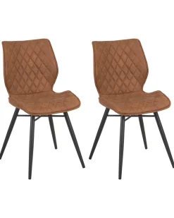 Beliani Tuoli Kangas Kullanruskea 2 Kpl Lisle Best