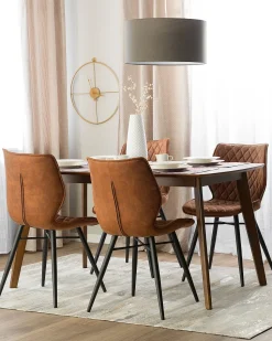 Beliani Tuoli Kangas Kullanruskea 2 Kpl Lisle Best