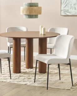 Beliani Tuoli Kangas Luonnonvalkoinen 2 Kpl Ada Cheap