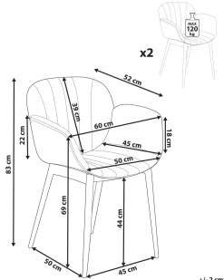 Beliani Tuoli Kangas Mintunvihrea 2 Kpl Alice Flash Sale