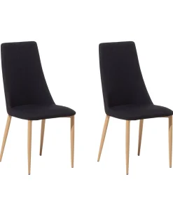 Beliani Tuoli Kangas Musta 2 Kpl Clayton Flash Sale