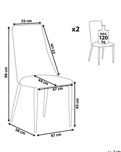 Beliani Tuoli Kangas Musta 2 Kpl Clayton Flash Sale
