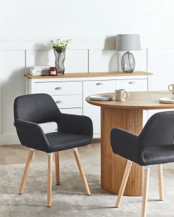 Beliani Tuoli Kangas Musta 2 Kpl Chicago Outlet