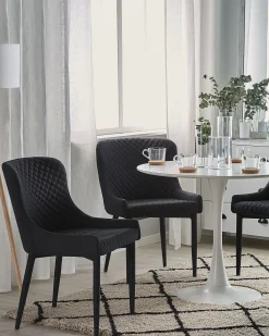 Beliani Tuoli Kangas Musta 2 Kpl Solano Flash Sale