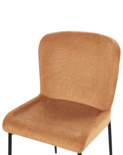 Beliani Tuoli Kangas Oranssi 2 Kpl Ada Sale