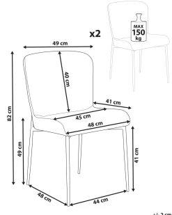 Beliani Tuoli Kangas Oranssi 2 Kpl Ada Sale