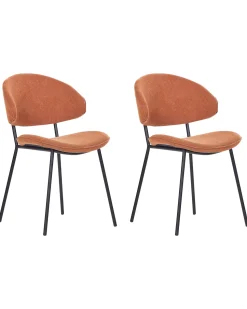 Beliani Tuoli Kangas Oranssi 2 Kpl Kiana Hot