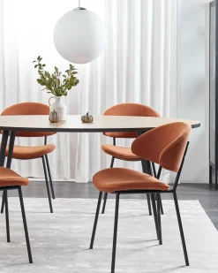 Beliani Tuoli Kangas Oranssi 2 Kpl Kiana Hot