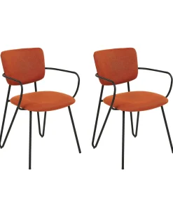 Beliani Tuoli Kangas Oranssi 2 Kpl Elko Cheap