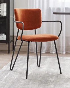 Beliani Tuoli Kangas Oranssi 2 Kpl Elko Cheap