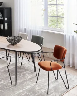 Beliani Tuoli Kangas Oranssi 2 Kpl Elko Cheap