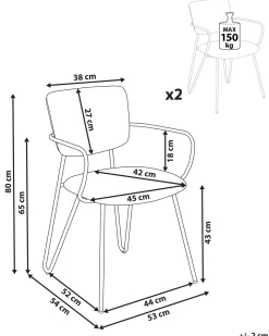 Beliani Tuoli Kangas Oranssi 2 Kpl Elko Cheap