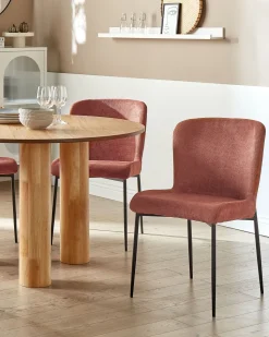 Beliani Tuoli Kangas Ruskea 2 Kpl Ada Discount