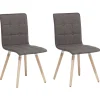 Beliani Tuoli Kangas Ruskeanharmaa 2 Kpl Brooklyn Sale