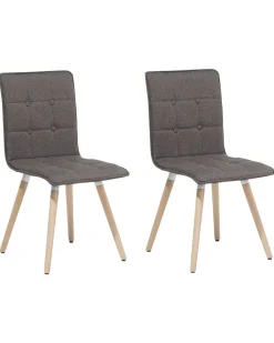 Beliani Tuoli Kangas Ruskeanharmaa 2 Kpl Brooklyn Sale