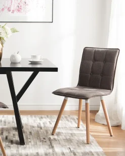 Beliani Tuoli Kangas Ruskeanharmaa 2 Kpl Brooklyn Sale