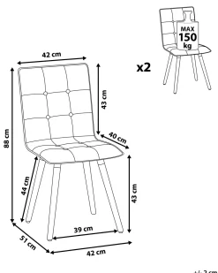 Beliani Tuoli Kangas Ruskeanharmaa 2 Kpl Brooklyn Sale