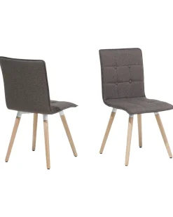 Beliani Tuoli Kangas Ruskeanharmaa 2 Kpl Brooklyn Sale