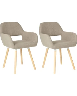 Beliani Tuoli Kangas Ruskeanharmaa 2 Kpl Chicago Outlet