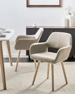 Beliani Tuoli Kangas Ruskeanharmaa 2 Kpl Chicago Outlet