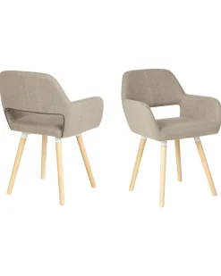 Beliani Tuoli Kangas Ruskeanharmaa 2 Kpl Chicago Outlet