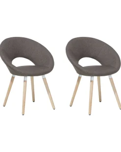 Beliani Tuoli Kangas Ruskeanharmaa 2 Kpl Roslyn Store